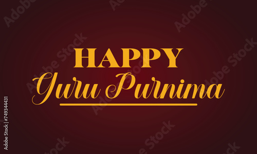 Happy Guru Purnima Stylish Text illustration Design photo