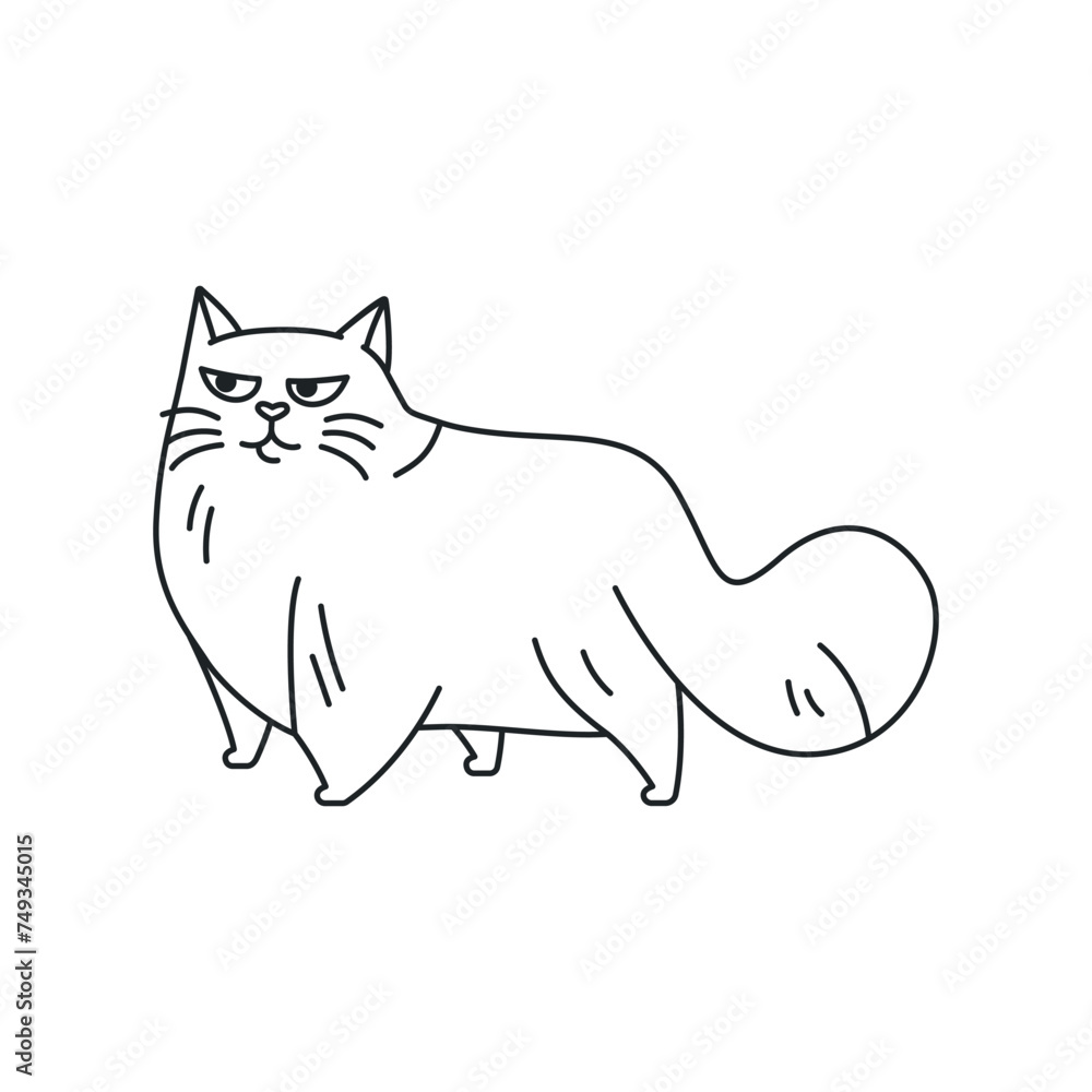 The cat is standing color element. Cartoon cute animal. The cat is standing color element. Cartoon cute animal.