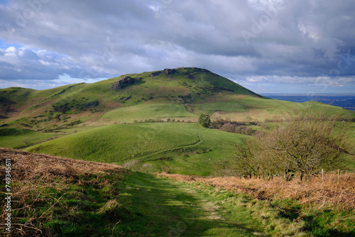 scenic view of the Shropshire Hills in the UK, featuring Caer Caradoc photo