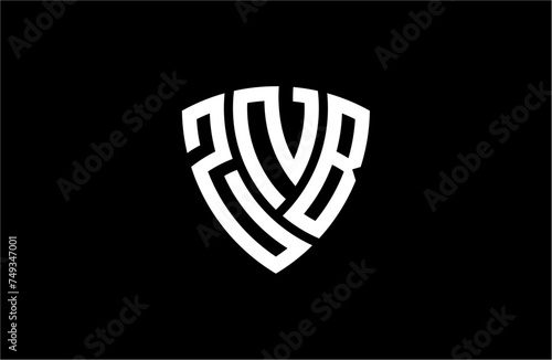 ZNB creative letter shield logo design vector icon illustration