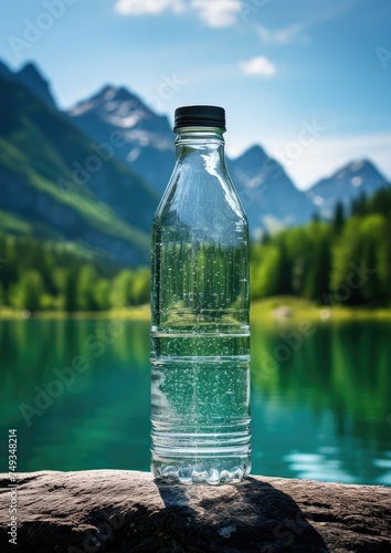 Wallpaper Mural Recycled botltle in green healthy nature, summer hot season,, drink more water concept. Generative Ai. Torontodigital.ca