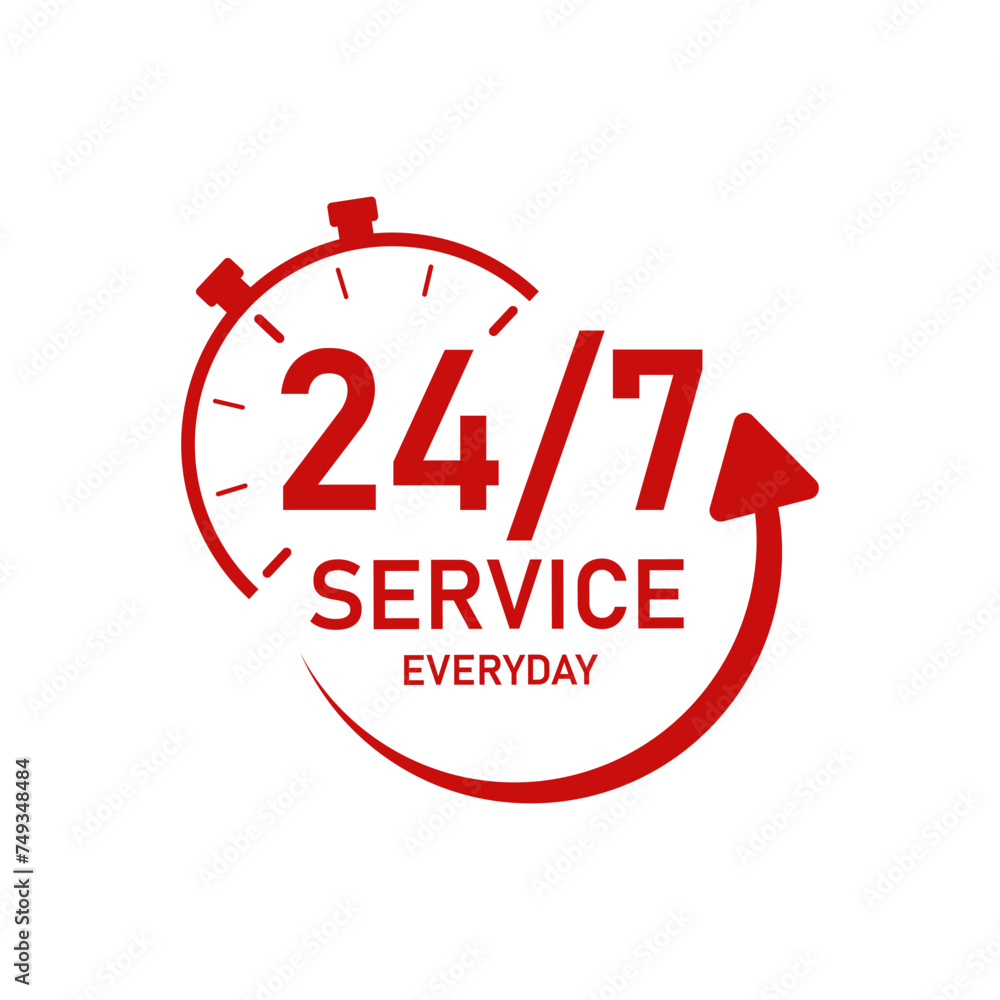 24 hours service everyday clock with arrow icon vector 24 hours service everyday clock with arrow icon vector
