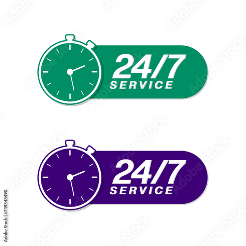 24 hours service everyday clock with arrow icon vector