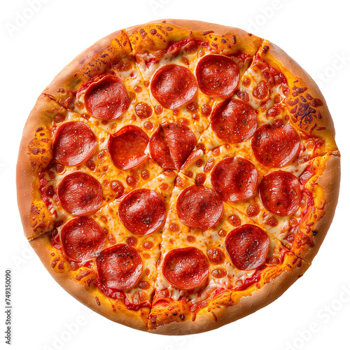 Pepperoni pizza Isolated on transparent background