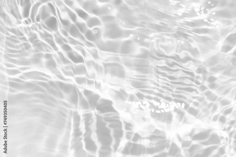 White water surface texture with ripples, splashes, and bubbles. Abstract summer banner background Water waves in sunlight with copy space cosmetic moisturizer micellar toner emulsion. White water.