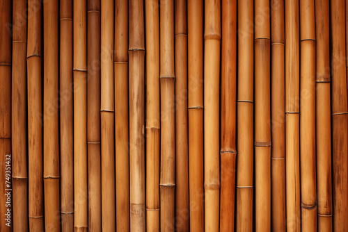 Polished Bamboo Stalks Aligned in Natural Rhythm