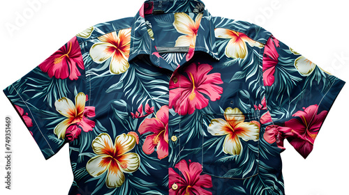 floral hawaiian shirt isolated on white background. generative ai