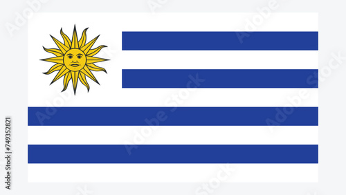 Uruguay Flag with Original color photo