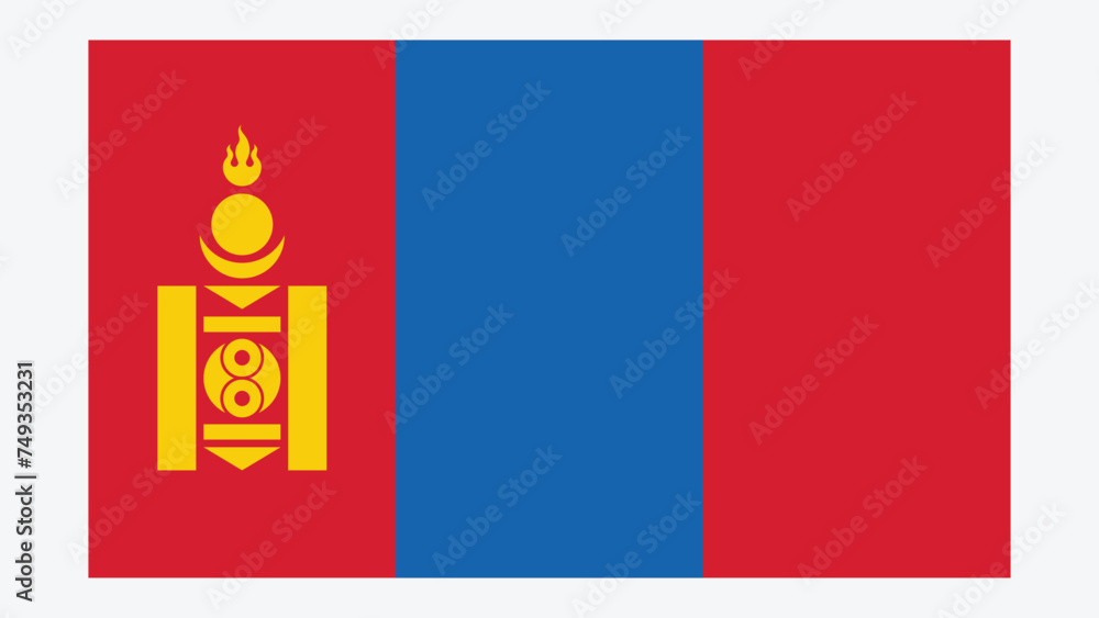 Naklejka premium MONGOLIA Flag with Original color