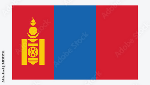 MONGOLIA Flag with Original color photo