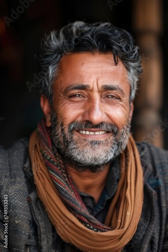 emotional portrait of happy pakistani man  ai generated