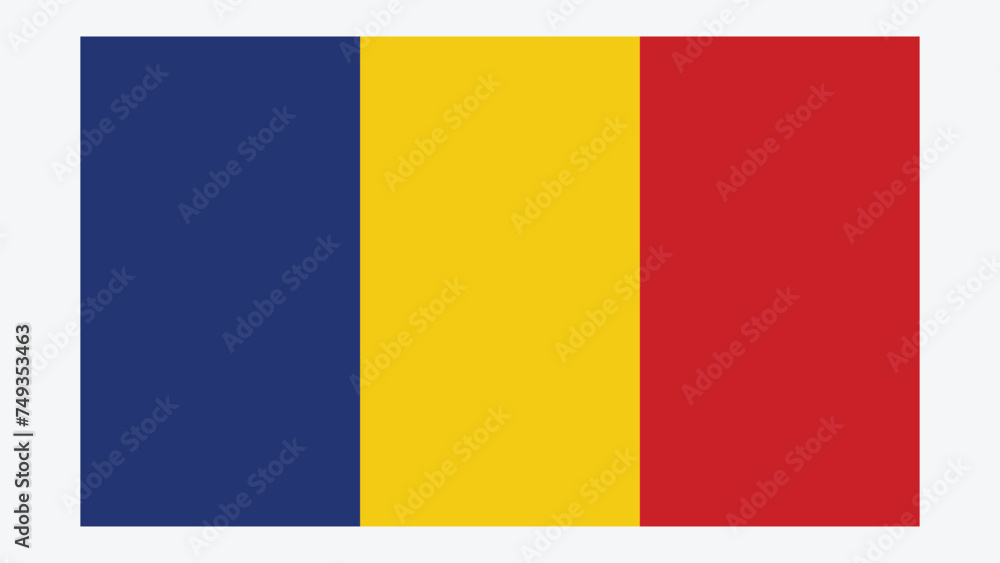 Fototapeta premium ROMANIA Flag with Original color