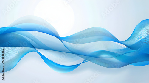 Wave vector element with abstract blue lines for website banner and brochure curve flow motion illustration modern background design,Abstract Waves Isolated on White Background