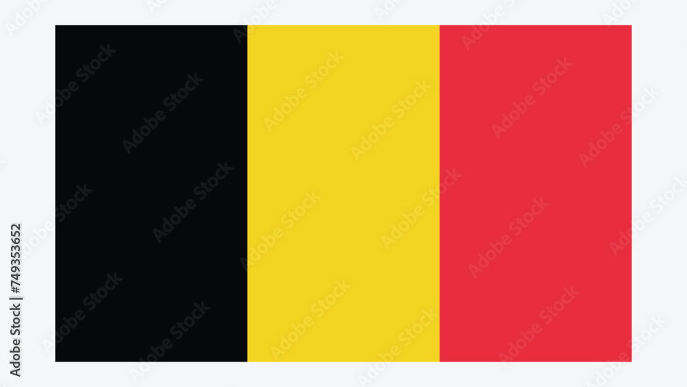 Fototapeta premium BELGIUM Flag with Original color