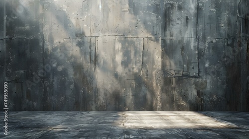 Atmospheric and Industrial Concrete Wall in a Studio Space for Product Displays. Concept Concrete Wall, Industrial Setting, Studio Space, Product Displays, Atmospheric Environment