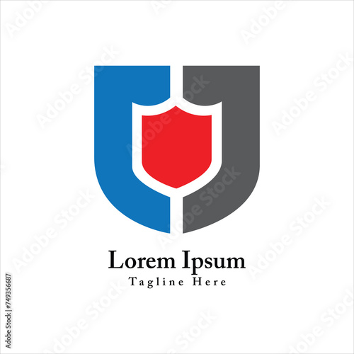 U or JJ letter shield shape logo design