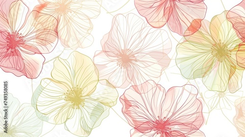 Spring flowers in an artistic design with delicate lines.