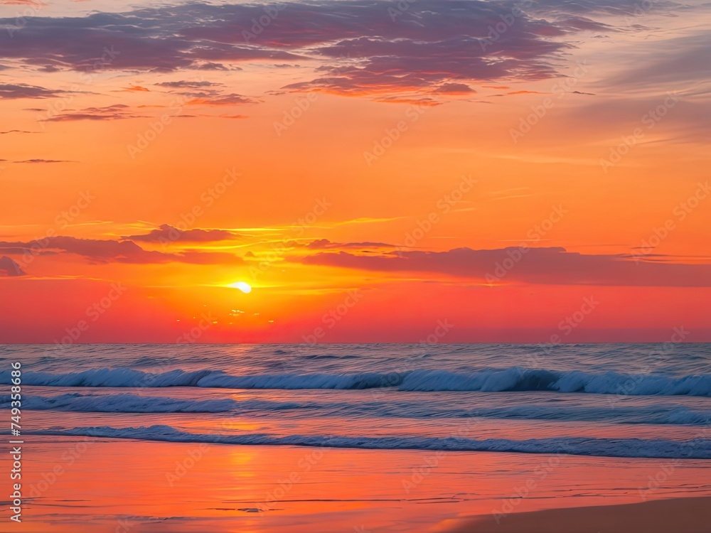 Free beach and  sunset picture