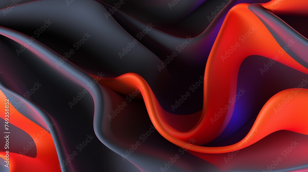 Black and red 3d texture background in flowing shape style. Black and red 3d texture background in flowing shape style.