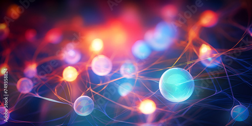 Fiber optical network cable, blurred light for background, Abstract Color Background, Connection HD, Generative AI 