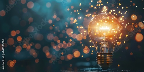 Abstract light bulb background with copy space, innovation concept