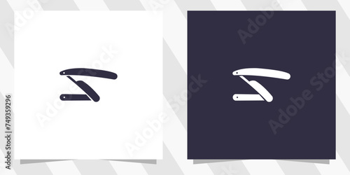 Letter s barbershop logo design