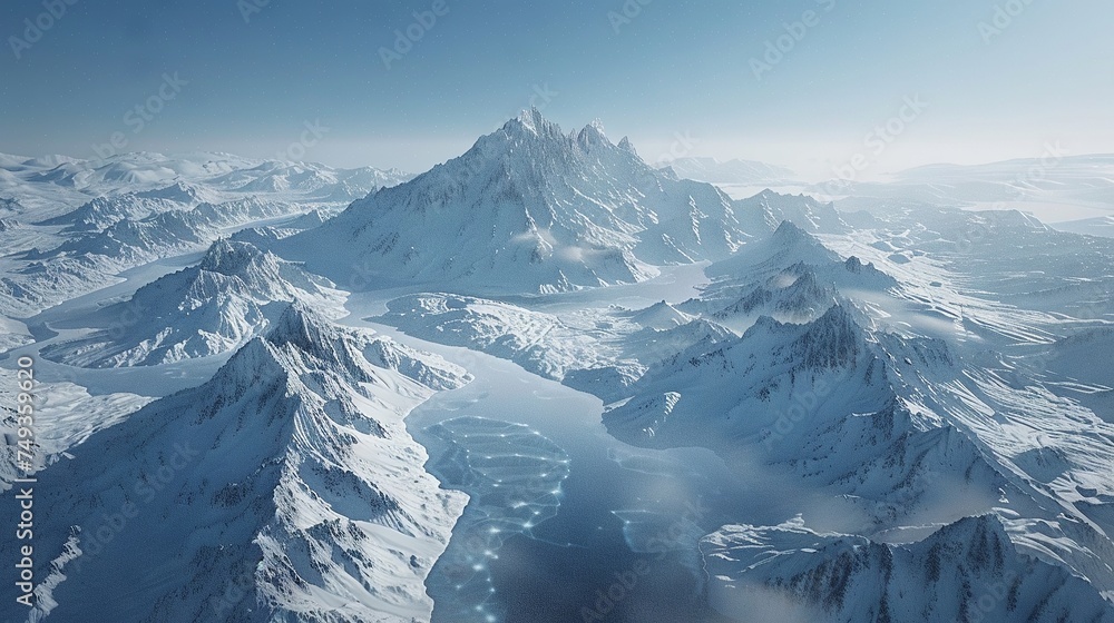Serene Alpine Landscape from Above

