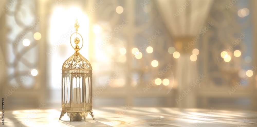 Ramadan Eid background with star crescent moon lights, moon decorative elements and lanterns. Ramadan Eid background with star crescent moon lights, moon decorative elements and lanterns.