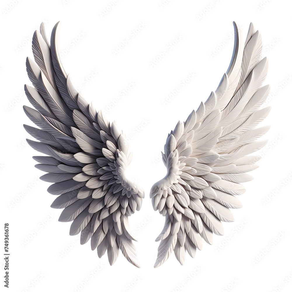 Obraz premium Heavenly Cupid - 3D Angel Wings of Love