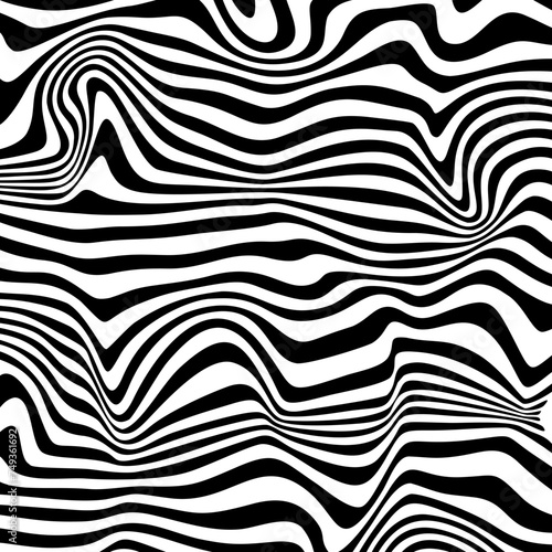 Abstract Black and White Geometric Stripes.hypnosis spiral.Seamless Black and white stripes background.seamless wave line patterns