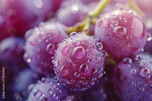 Close-up of grapes with water drops