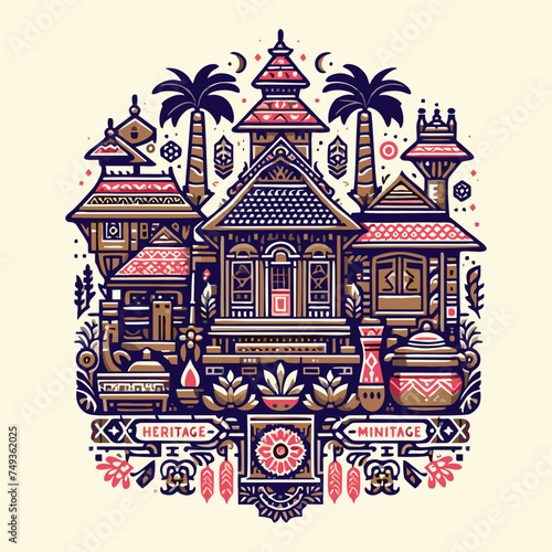 Heritage Craft combines regional styles simple minimalsim vector art