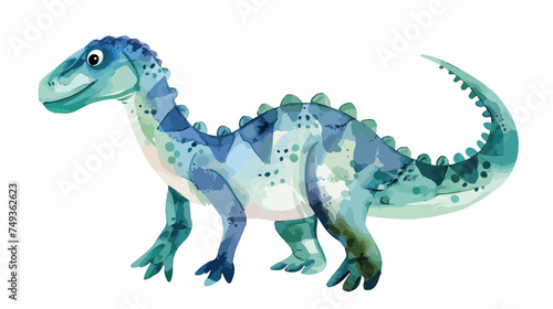 Watercolor dinosaur illustration for kids cute dino an