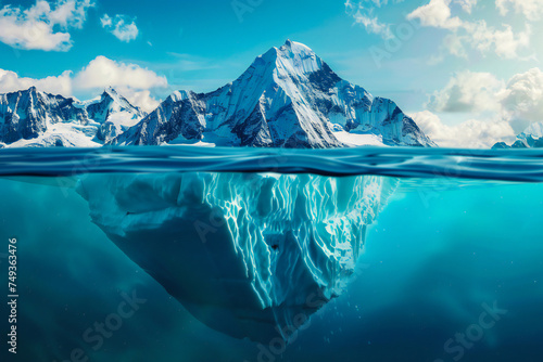 iceberg in polar regions, crisis concept Global warming and melting glaciers Ice