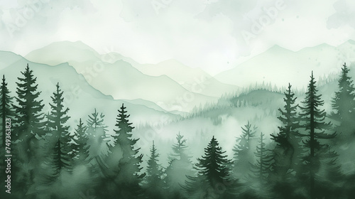 landscape with fog