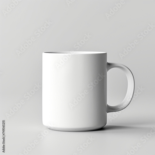 product shot featuring a white ceramic mug with a unique shape сreated with Generative Ai