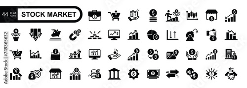 Stock market icon set. Contains such icons as Broker, finance, graph, market share and more, can be used for web.
