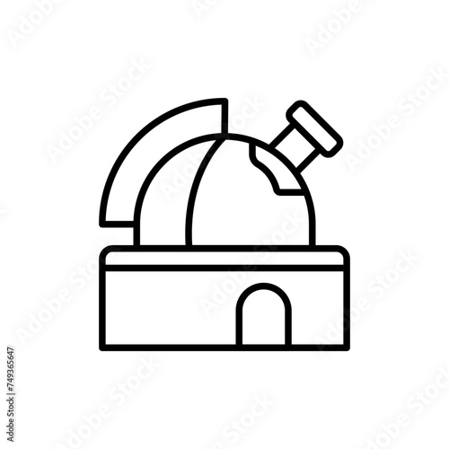 Observatory outline icons, minimalist vector illustration ,simple transparent graphic element .Isolated on white background