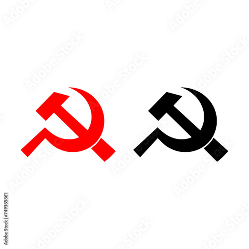 Schilderij op canvas communist red and black graphic asset vector illustration template design