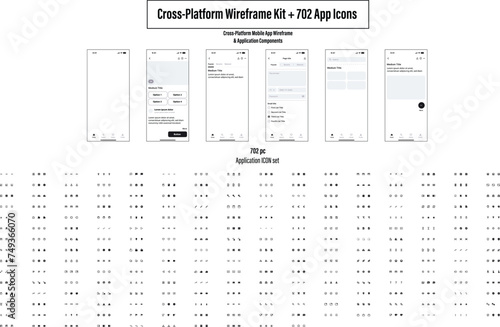 Cross-platform Mobile Apps Wireframe Kit