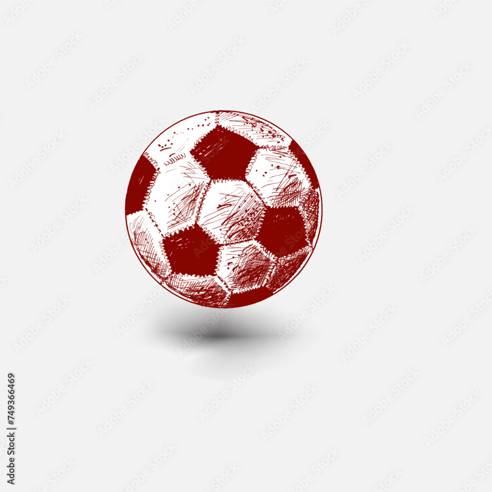 red soccer ball on white red soccer ball on white
