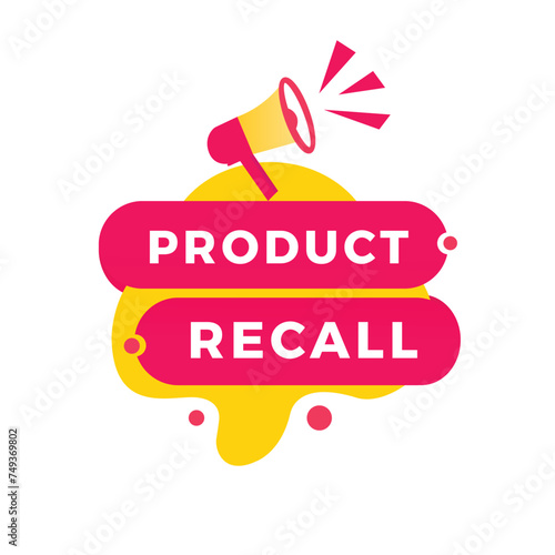 product recall sign, red ribbon for banner modern style. Vector design template.
