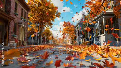 Tranquil Autumn Street Scene
