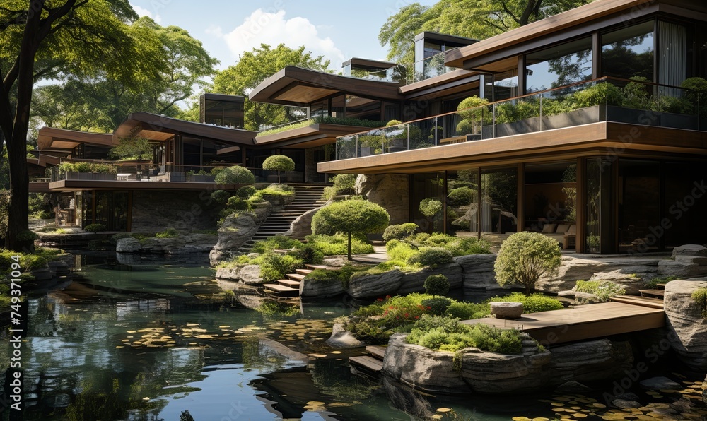 Modern Eco-Friendly House With Pond Modern Eco-Friendly House With Pond
