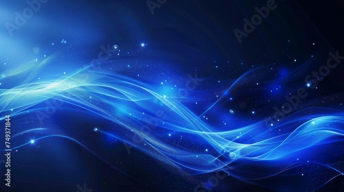 Blue Light Wave Abstract Background 