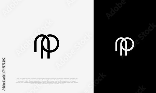 np lowercase initial letter logo vector design
