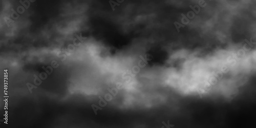 Modern Dark and Dramatic Storm Clouds Area Background. Storm background with gray clouds. Isolated white fog on the black background  smoky effect for photos and artworks. Overlay for photos.