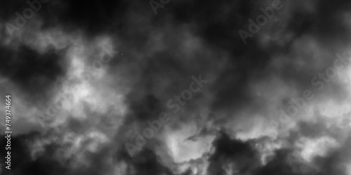 Modern Dark and Dramatic Storm Clouds Area Background. Storm background with gray clouds. Isolated white fog on the black background, smoky effect for photos and artworks. Overlay for photos.