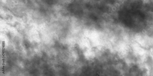 Modern Dark and Dramatic Storm Clouds Area Background. Storm background with gray clouds. Isolated white fog on the black background, smoky effect for photos and artworks. Overlay for photos.