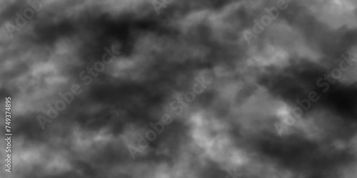 Modern Dark and Dramatic Storm Clouds Area Background. Storm background with gray clouds. Isolated white fog on the black background  smoky effect for photos and artworks. Overlay for photos.